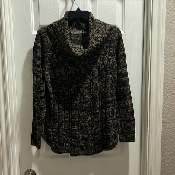 Jason Maxwell Sweater Womens Large Brown Knit Cowl Neck Long Sleeve Casual - Picture 1 of 8